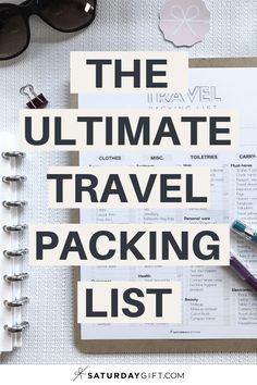 the ultimate travel packing list with text overlay