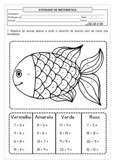 a fish worksheet with numbers and symbols