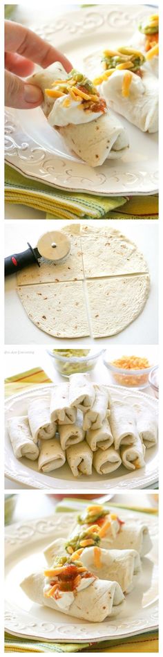 the process of making tortilla wraps is shown