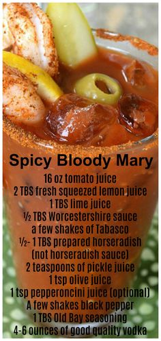 Blood Mary, Alcohol Recipes, Holiday Drinks, Spicy Recipes