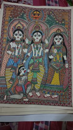 Madhubani Painting Ramayana, Ram Darbar Madhubani Painting, Madhubani Paintings Traditional, Madhubani Paintings Peacock, Phad Painting, Mithila Painting, Buddhist Art Drawing, Gond Painting, Madhubani Paintings