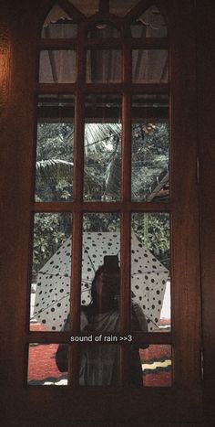 a person standing in front of a window holding an umbrella