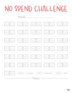 the no spend challenge is shown in this printable activity for kids to practice their math skills