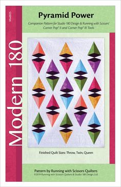 the book cover for modern quilts, featuring an image of colorful triangles and text