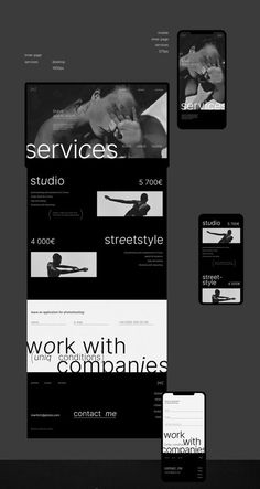 Website design Editorial Web Design Inspiration, Website Project Page Design Ideas, Portfolio Ideas Photography, Minimalist Websites Modern, Design Composition Ideas, Website Photography Design, Typography For Websites, Modern Photography Website Design, About Me Web Design