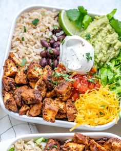 a white container filled with different types of food