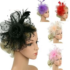 Features: Vintage style with a mesh base organza and flight feathers Great alternative to a traditional hat and a easy way to add a chic and sassy edge to your outfit Designed for lady and women to look elegant and pretty Comes with hair clip and hair clasp to fit the hat Easy wearing also add glamour and fancy charming Suitable for using as a wedding Fascinator, party hat, Cocktail hat or any special occasion Specificati on: Material: Chemical Fiber Package Includes: 1 Fascinator Hat Shipping p Fascinator Hats Diy, Bridal Fascinator, Tea Party Wedding, Feather Hair Clips, Party Headband, Feather Hair, Tea Party Hats, Wedding Fascinators, Fascinator Hat