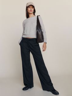 Power pants. Shop the Petites Carter Mid Rise Pant from Reformation, a mid-rise full-length pant with a relaxed fit. Relaxed Fit Trousers Women, Parisian Style Petite, Black Womens Dress Pants, Dressing Down Dress Pants, Relaxed Workwear Bottoms With Straight Hem, Relaxed Straight Hem Bottoms For Workwear, Relaxed Straight Leg Fall Pants, Relaxed Bottoms With Straight Hem For Workwear, Relaxed Wide-leg Bottoms For Fall