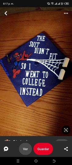 a blue graduation cap with the words, the student didn't fit so i went to college instead