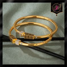 Gold Kadali Bangles, Kadli Bangles Gold, Gold Bracelet Simple, Delicate Gold Jewelry, Black Beads Mangalsutra Design, Gold Mangalsutra Designs, Gold Jewelry Simple Necklace