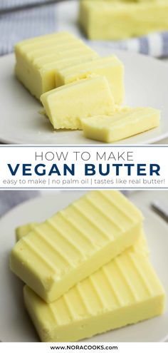 how to make vegan butter on a white plate