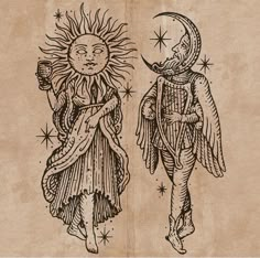 Sun Moon Illustration, Wrist Tattoo Designs, Medieval Drawings, Alchemy Art, Sun Tattoos, Pushing Boundaries