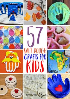 crafts for kids to make with their hands and feet are featured in this collage