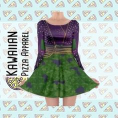 *PLEASE PLACE ORDERS BY SEPTEMBER 20TH (11:59 PM EST) FOR GUARANTEED HALLOWEEN DELIVERY* Sublimation printed dress great for a disneybound, halloween costume or everyday wear! I strive to be as film-accurate with my designs as possible and this design is printed using a sublimation printer, meaning the design is dyed into the fabric, making the design last longer than traditionally printed dresses. Printed on a 90% polyester, 10% spandex long sleeve skater dress in sizes XS-3XL. Dresses fall 1-3 Fitted Disney Halloween Dress, Fitted Disney Character Print Dress, Fitted Long Sleeve Dresses For Themed Events, Casual Halloween Cosplay Dress, Disney Halloween Dress, Dresses Printed, Long Sleeve Skater Dress, Dresses Fall, Screen Printing Shirts