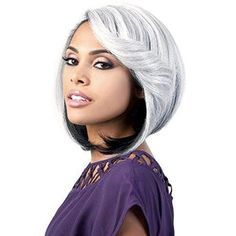 Motown Tress Let's Lace Front Synthetic Wig Deep Part LDP CLAIR COLOR SHOWN: SILVER/BLACKMATERIAL: Synthetic TYPE: Deep part lace LENGTH: Bob HEAT SAFE: Yes - Up to 400F DESCRIPTION: 4 Inch Deep Part No Tape, No Glue Curling iron safe up to 400F Deep part lace - Ear to ear lace J-Curl lace part - Most natural looking Lace Deep Part UNBL Page w/bang OL 13" Hair Care Instruction Brush the piece thoroughly to remove any tangles Soak the piece in cold or lukewarm water with mild wig shampoo. This will help to dissolve make up, oil and dust. Swish gently until the piece is fully washed. Rinse in cold or lukewarm water until all shampoo residue is gone. Rinse again with wig conditioner for shine and softness. Allow the piece to dry naturally by hanging it on a plastics wig stand or laying it on Crochet Braids Twist, Grey Hair Pieces, Senegalese Twist Braids, Remy Hair Wigs, Remy Hair Weave, Wig Stand, 360 Lace Wig, Hair Mousse, Braids With Weave