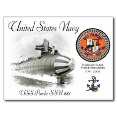 an old navy postcard with the image of a submarine