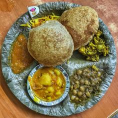 a plate filled with different types of food