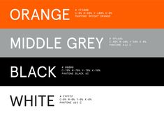 an orange, black, and white poster with the words middle grey written in bold font