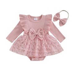 PRICES MAY VARY. Premium fabrics: Made of94% cotton and 6% elastane, high quality material, baby rompers girl is not only soft and skin-friendly but also durable and easy to care for, girls romper dress,baby girl romper dress,bodysuits for infant,bubble romper infant,baby rompers girl,baby rompers,baby girl romper,baby sets for girls,baby outfits for girls,baby girls' clothing sets,baby girls' clothing,which can be worn all day long. Design: Baby girl romper dress has round neck, long sleeve, ri Ruffle Outfit, Jumpsuit Fall, Birthday Outfits, Newborn Baby Girl, Sleeves Clothing, Long Sleeve Jumpsuit, Girls Birthday