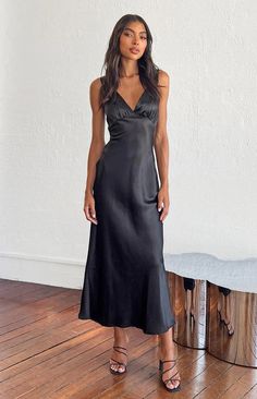 Verlaine Black Satin Maxi Dress – Beginning Boutique US Black Satin Maxi Dress, Dainty Jewellery, Prom Midi Dress, 60's Dress, Bias Cut Skirt, Beginning Boutique, Satin Maxi, Strapless Tops, Satin Maxi Dress