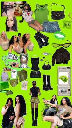 brat outfit inspo charli xcx troye sivan sweat tour billie eilish Billie Eilish Concert Outfit, Halloween Constumes, Cochella Outfits, Halloween Costumes Friends, Troye Sivan, Concert Looks