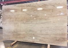 a large marble slab in a warehouse