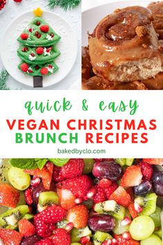 quick and easy vegan christmas brunch recipe collage with text overlay