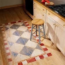 a kitchen with an oven, stove and stool