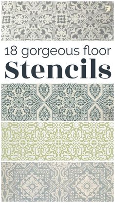 Stenciled Concrete Floor Front Porches, Stencil Patterns For Floors, Stencils For Concrete Floors Patio, Painted Floors Wood Plywood, Concrete Floor Stencil Ideas, Stenciled Concrete Floor Indoor, Stenciled Front Steps, Floor Stencil Patterns Paint Concrete, Stenciled Bathroom Floor