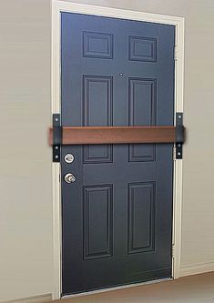 Security Barricade Brackets Front Porch Security Gate, Window Locks Security, Secure Doors Ideas, Diy Security Door, Peep Hole Door Ideas, Front Door Security, Door Protection, Safe Door, Main Entrance Door Design