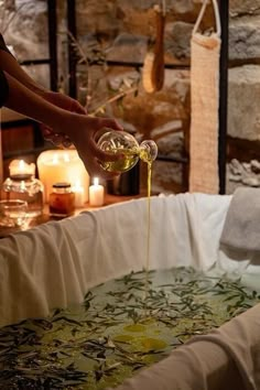 Bath In Nature, Natural Spa Aesthetic, Black Holistic Aesthetic, Herbal Bath Aesthetic, Holistic Spa Aesthetic, Ancient Beauty Rituals, Aesthetic Self Care Photo, Bathhouse Aesthetic, Home Wellness Spa