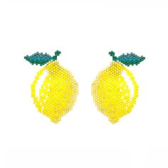 “Lemon” is one of the fruit beaded earrings collection. This earring pieces is crafted with Japanese glass beads complimented with 952 sterling silver post and back. The bright color of the earrings add a touch of summer vibe toward one’s daily outfit, which makes it one of the best earrings of the summer season.  This fruit bead earring collection is super lightweight, thus, an effortless, delicate, and charismatic piece for no matter how long one’s wear it. Materials: Japanese Glass Beads compliments with 925 sterling silver post and back.  Remarks: Protect your jewellery by storing it in individual pouches or airtight bags to prevent it from reacting with the Sulphur in the air or from being scratched.  Avoid contact with water, creams or body oils, as well as bumps and rubbing with sol Beaded Fruit, Best Earrings, Diy Seed Bead Earrings, Green Lemon, Bead Earring, Fruit Earrings, June Birthstone Jewelry, Body Oils, Earring Collection