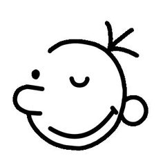 a black and white drawing of a smiling face