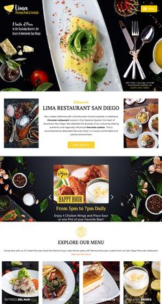 an image of a restaurant website design