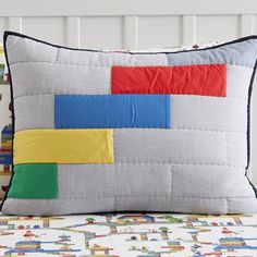 Keep your little dreamer snuggled in comfort and colorful style with this LEGO(R) bedding. They'll love the playful, LEGO brick print and cotton-blend construction, supplying them with cozy softness throughout the night. Bedtime is sure to become their favorite time! DETAILS THAT MATTER Made of 61% cotton and 39% polyester. Reverse side of quilt is 100% cotton. Quilt is filled with 100% polyester batting. Yarn-dyed fiber has incredibly rich color that holds its vibrancy over time. Quilt and sham Lego Bedding, Lego Play Mat, Lego Pillow, Lego Quilt, Lego Themed Bedroom, Lego Bed, Lego Room, Kids Beach Towels, Quilted Sham