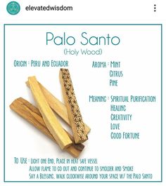 the palo sano incense sticks are made from wood and have different types of aromas