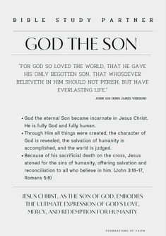 an image of the bible's title for god the son, which is printed in black and white