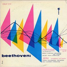 an old sheet music cover with colorful shapes