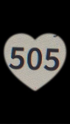 a white heart with the number 505 on it