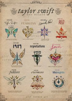 an old book with many different tattoos on it's pages, including the names and symbols