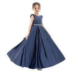 This gorgeous flower girl dress features an open back satin bodice with ruffle cap sleeves. The waistline is delicately decorated with rhinestones and a pre-tied bow in the back. The elegant satin skirt has 3 layers, top 1 layer is made of satin, 2nd layer is a netting attached to the 3rd layer for additional fullness, the 3rd layer is a satin lining to bring comfort to your little girl while wearing the dress. Perfect for princess party, wedding, holiday, theme party, ceremony, birthday, stage Princess Tutu Dresses, Sequin Flower Girl Dress, Birthday Princess Dress, Ballroom Gowns, Tulle Tutu Dress, Satin Flower Girl Dress, Ivory Flower Girl, Ivory Flower Girl Dresses, Toddler Flower Girl Dresses