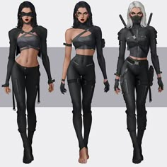 Assassin Fashion Female, Female Villian Outfits Drawing, Cyberpunk Women Outfits, Female Hero Character Design, Cyberpunk Female Outfit, Character Outfits Ideas, Female Hero Costume Design, Cyberpunk Clothing Female, Super Hero Outfits For Women