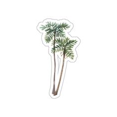 two palm trees sticker on a white background