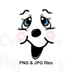 the logo for png & jpg files is shown in black and white with blue eyes