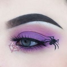 Glitter Spider Web, Halloween Eyeshadow, Crazy Eye Makeup, Goth Eye Makeup, Dip Brow, Halloween Eye Makeup, Halloween Eyes, Beauty Lash, Halloween Makeup Easy