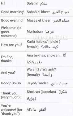 two different types of english and arabic words in one language, with the same phrase on each