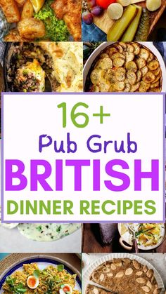 the cover of 16 pub grub british dinner recipes