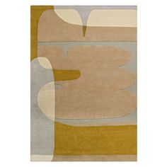 a rug with an abstract design on the front and back side, in neutral colors