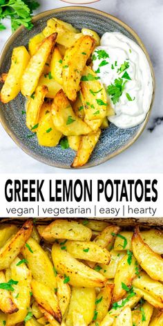 greek lemon potatoes with yogurt and parsley