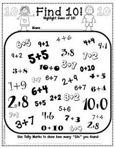 a printable worksheet with numbers for kids to learn how to find them